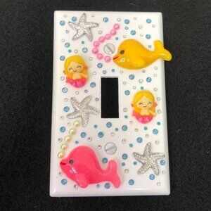 💕2/$25💕 Mermaid, Whales, Starfish Light Switch Plate Cover Handcrafted